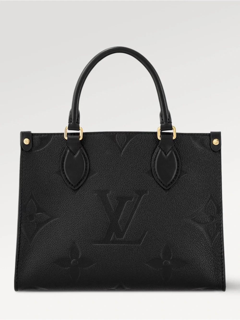 Louis Vuitton Black Onthego PM Embossed Monogram Leather Tote